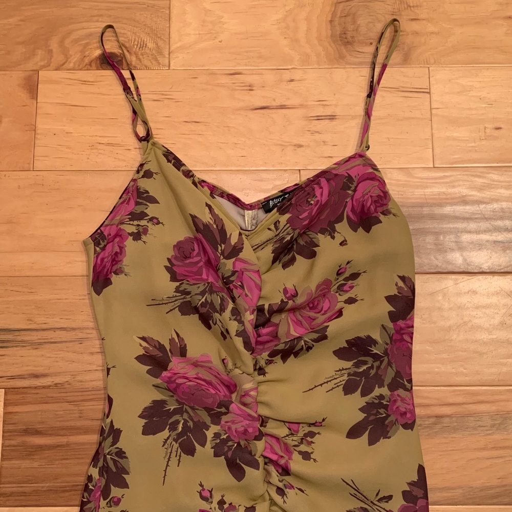 2000s Betsey Johnson Floral Midi Dress